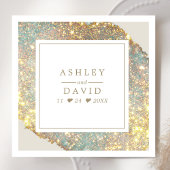 Chic Iridescent Holographic Glitzer Wedding Serviette