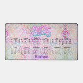 Chic iridescent Leopard Print 2025 Kalender Schreibtischunterlage (Vorderseite)