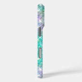 Chic iridescent lila Blue Imitats Glitzer Monogram Case-Mate iPhone Hülle (Rückseite / Rechts)