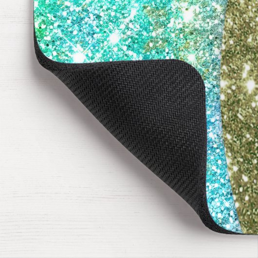 Chic iridescent lila Blue Imitats Glitzer Monogram Mousepad (Ecke)