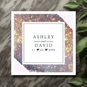 Chic Iridescent Lila Gold Glitzer Hochzeit Serviette