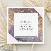 Chic Iridescent Lila Gold Glitzer Hochzeit Serviette