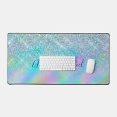Chic iridescent ombre blauen Imitate Glitzer Schreibtischunterlage (Tastatur & Maus)
