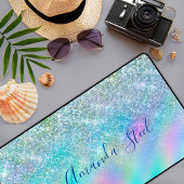 Chic iridescent ombre blauen Imitate Glitzer Schreibtischunterlage