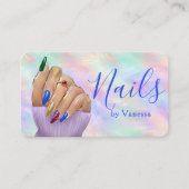 Chic Iridescent Opal Manicurist Nail Artist Studio Visitenkarte (Vorderseite)