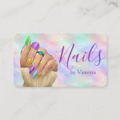 Chic Iridescent Opal Nail Studio Manicurist Artist Visitenkarte (Vorderseite)