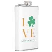 Chic Irish Liebe Kleeblatt Green und Orange Flachmann (Rechts)