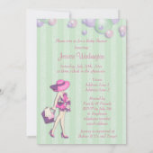 Chic ist sie ungefähr zur Pop-Mädchen-Baby-Dusche Einladung (Rückseite)