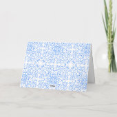 Chic Italian Lemon Blue Tiles Personalisiert Weddi Dankeskarte (Rückseite)