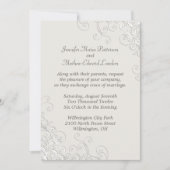 Chic Ivory and White Classic Wedding Einladung (Vorderseite)