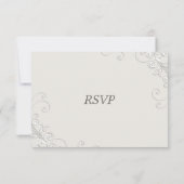 Chic Ivory and White Classic Wedding RSVP Card (Rückseite)