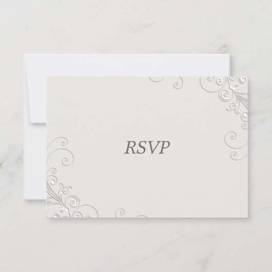 Chic Ivory and White Classic Wedding RSVP Card (Rückseite)