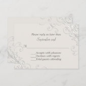Chic Ivory and White Classic Wedding RSVP Card (Vorne/Hinten)