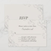 Chic Ivory and White Classic Wedding RSVP Card Karte (Vorne/Hinten)