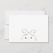 Chic Ivory Beige Bow Ribbon QR Code Wedding Rsvp Karte (Rückseite)