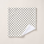 Chic Ivory Black Stripes Polka Dots Badhandtuch Set (Waschlappen)