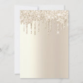 Chic Ivory Dripping Glitzer Elegante Script Weddin Einladung (Rückseite)