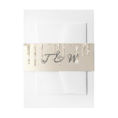 Chic Ivory Dripping Glitzer Monogram Wedding Einladungsbanderole (Vorderseite Beispiel)