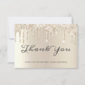 Chic Ivory Glitzer Tropfen Brautparty Vielen Dank Dankeskarte (Vorderseite)