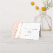 Chic Ivory Gold Agate Wedding Table Platzkarte (Vorderseite)