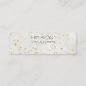 Chic Ivory Gold Terrazzo Marble Texture Earring Mini Visitenkarte (Vorderseite)