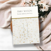 Chic Ivory Gold Terrazzo Texture Hairpin Display Visitenkarte