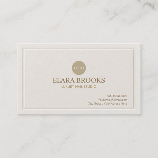 Chic Ivory Luxus Visitenkarte (Vorderseite)