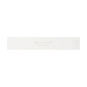 Chic Ivory | Mit Monogramm Hochzeit Einladungsbanderole (Flach)