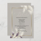 Chic Ivory Pampas Grass Amethyst Anthurium Einladung (Vorne/Hinten)