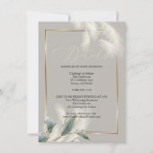 Chic Ivory Pampas Grass Aquamarin Anthurium Einladung (Vorderseite)