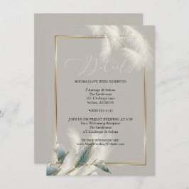 Chic Ivory Pampas Grass Aquamarin Anthurium Einladung