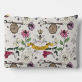 Chic Ivory Queen Bee & Gold Crown Beste Mama je Zubehörtasche (Vorderseite)