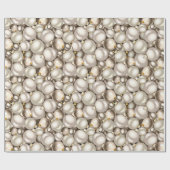 Chic Ivory Silver Gold Baubles Ziermuster Geschenkpapier (Flach)