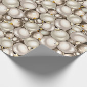 Chic Ivory Silver Gold Baubles Ziermuster Geschenkpapier (Ecke)