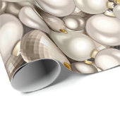Chic Ivory Silver Gold Baubles Ziermuster Geschenkpapier (Rolleneckpunkt)