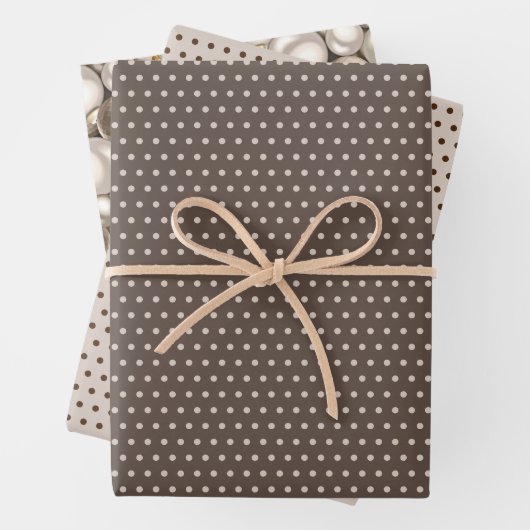 Chic Ivory Silver Gold Baubles Ziermuster Geschenkpapier Set (Beispiel)