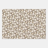 Chic Ivory Silver Gold Baubles Ziermuster Geschenkpapier Set (Vorderseite 3)