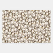 Chic Ivory Silver Gold Baubles Ziermuster Geschenkpapier Set (Vorderseite 3)