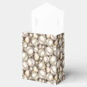 Chic Ivory Silver Gold Baubles Ziermuster Geschenkschachtel (Geöffnet)