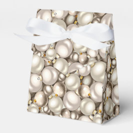 Chic Ivory Silver Gold Baubles Ziermuster Geschenkschachtel