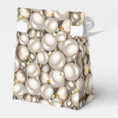 Chic Ivory Silver Gold Baubles Ziermuster Geschenkschachtel (Rückseite)