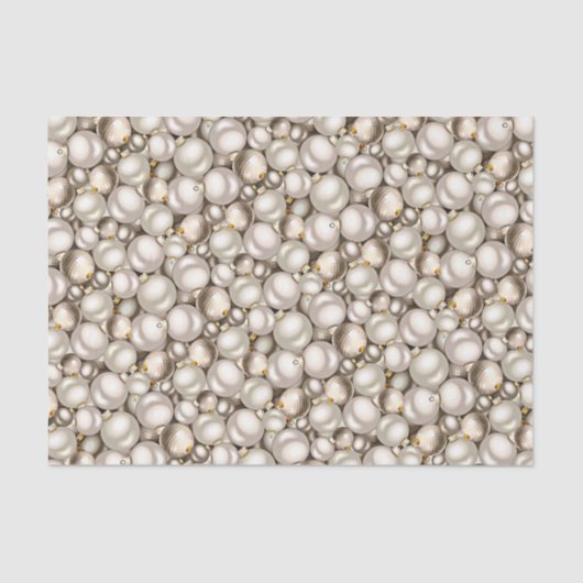 Chic Ivory Silver Gold Baubles Ziermuster Seidenpapier (Vorderseite)