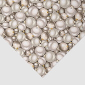 Chic Ivory Silver Gold Baubles Ziermuster Seidenpapier (Ausschnitt)