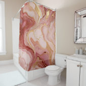 Chic Ivory, Terracotta und Gold marbleized Duschvorhang (Beispiel)