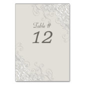 Chic Ivory und White Classic Wedding Tischnummer (Rückseite)