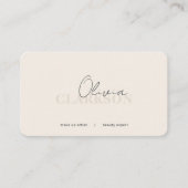 Chic Ivory Warmweiß Minimalistischer QR-Code Visitenkarte (Vorderseite)