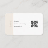Chic Ivory Warmweiß Minimalistischer QR-Code Visitenkarte (Rückseite)