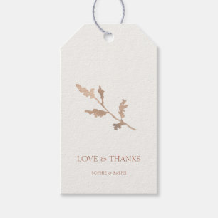 Chic Ivory Watercolor Foliage Couple Wedding Geschenkanhänger