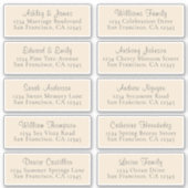 Chic Ivory Wedding Guest Address Labels (Vorderseite)