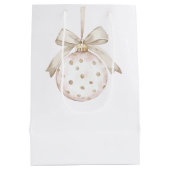 Chic Ivory White Dots Bow Ornament Weihnachten Mittlere Geschenktüte (Rückseite)